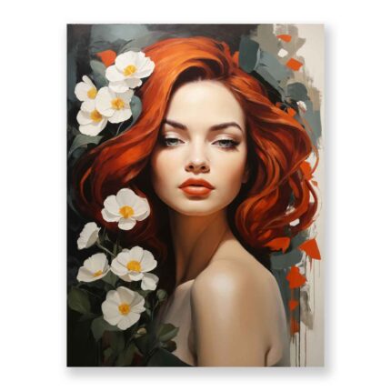 Πίνακας σε καμβά - Γυναίκα με λουλούδια