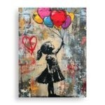Πίνακας σε καμβά - Κορίτσι με μπαλόνια, Banksy