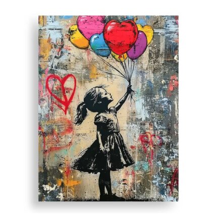 Πίνακας σε καμβά - Κορίτσι με μπαλόνια, Banksy
